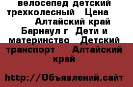 велосепед детский трехколесный › Цена ­ 1 000 - Алтайский край, Барнаул г. Дети и материнство » Детский транспорт   . Алтайский край